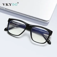 VICKY Gafas de lectura con montura rectangular clásica de moda retro, antiluz azul, para hombre, prescripción personalizada KG2536