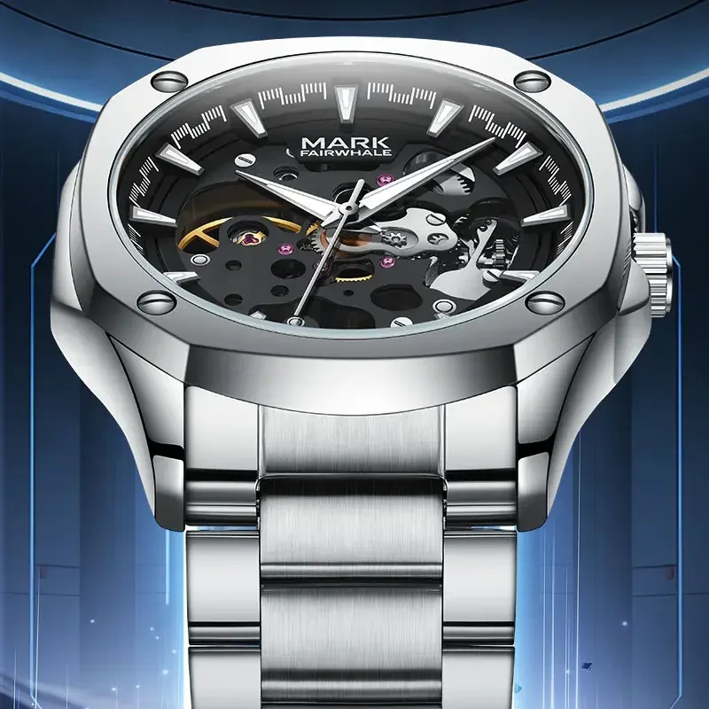

Mark Fairwhale Men's Watches Fashion Trend Automatic Mechanical Movement Wristwatch Luminous Watches for Men