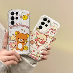 Hot Cartoon Rilakkuma Phone Case For Samsung Galaxy A50 A36 A35 A34 A33 A32 A24 A23 A22 A16 A12 A06 M55 M35 M14 Shockproof Cover