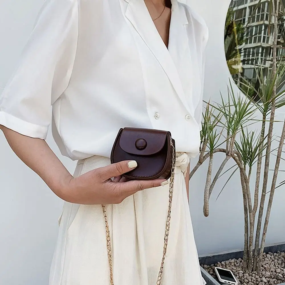 Bolso pequeño de cuero PU, monedero, tarjetero, mini bolso bandolera con cadena, bolso de hombro para mujer, bolso de mano femenino