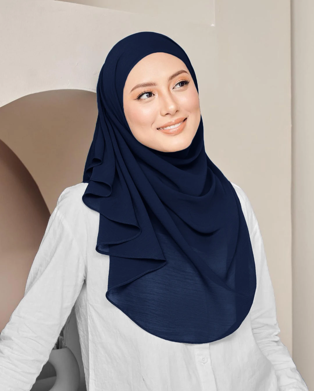 Muslim Plain Crinkle HIjabs Heavy Chiffon Scarf Arab Crepe Shawl Wraps Islamic Headband Solid Color Foulard Women