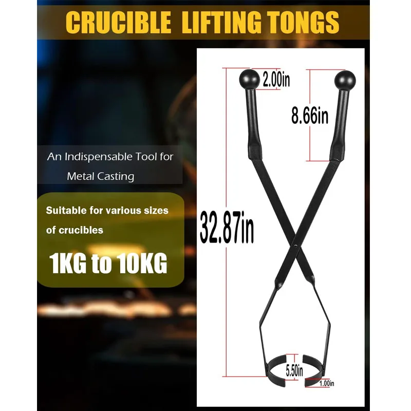 Crucible Tongs for Melting Metal, Metal Casting Tools Perfer for Jewelers Blacksmith Metalsmith Refiners Smelter (2 Tongs)