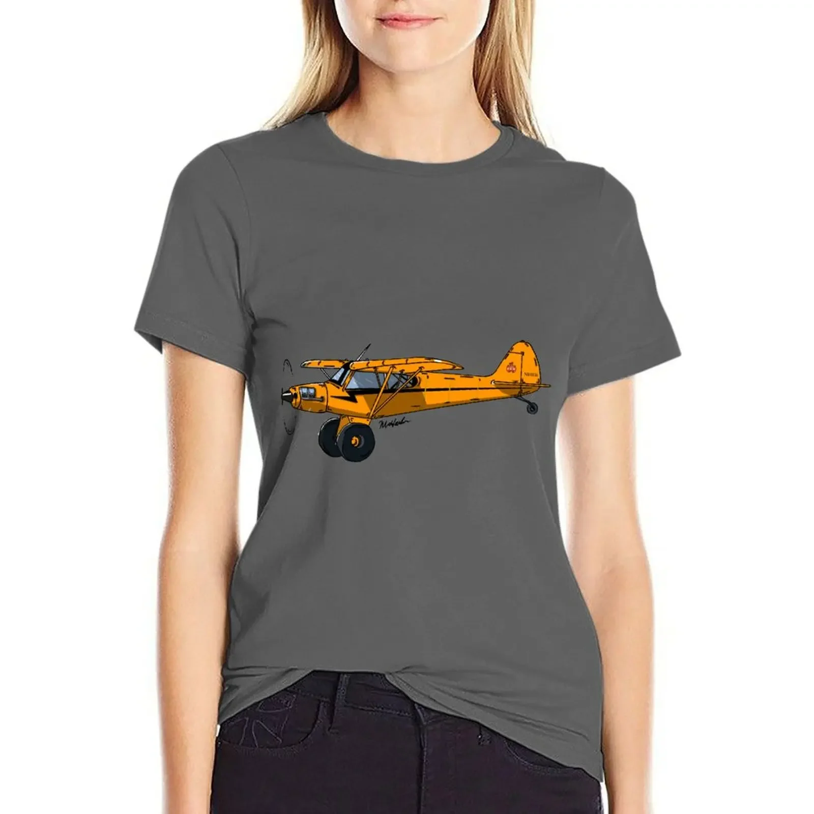 

J3 Piper Cub N8183L T-shirt Short sleeve tee anime clothes cute clothes Woman clothes