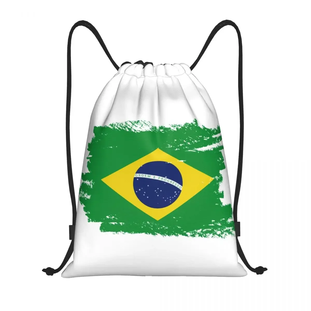 Custom Flag Of Brazil Drawstring Bag for Shopping Yoga Backpacks Men Women Brazilian Proud Sports Gym Sackpack