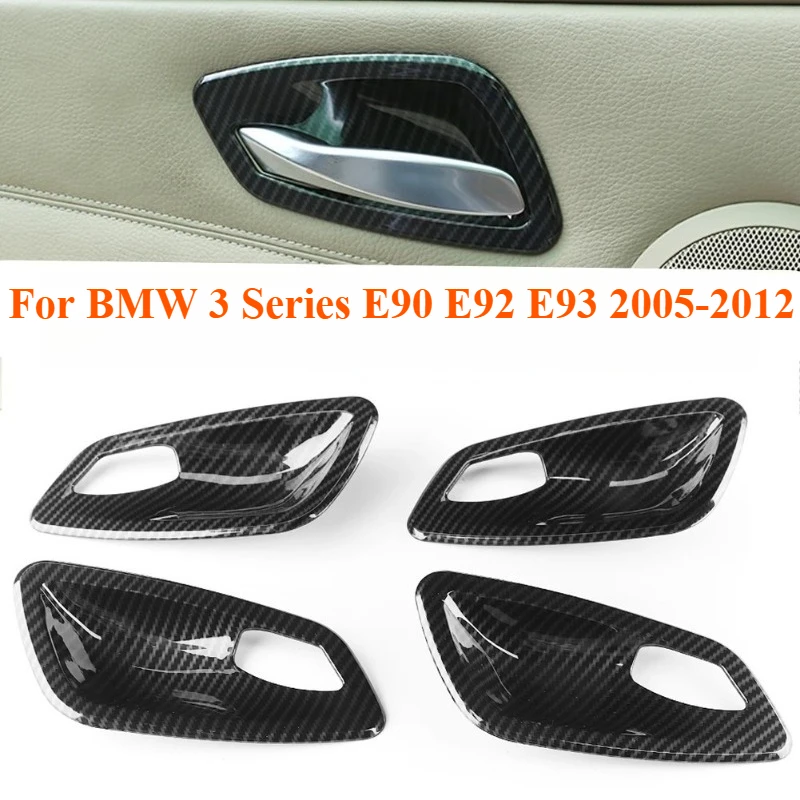 

For BMW 3 Series E90 E92 E93 2005-2012 Interior Door Handle Bowl Trim Carbon Fiber Modified Inner Pull Decoration Accessories
