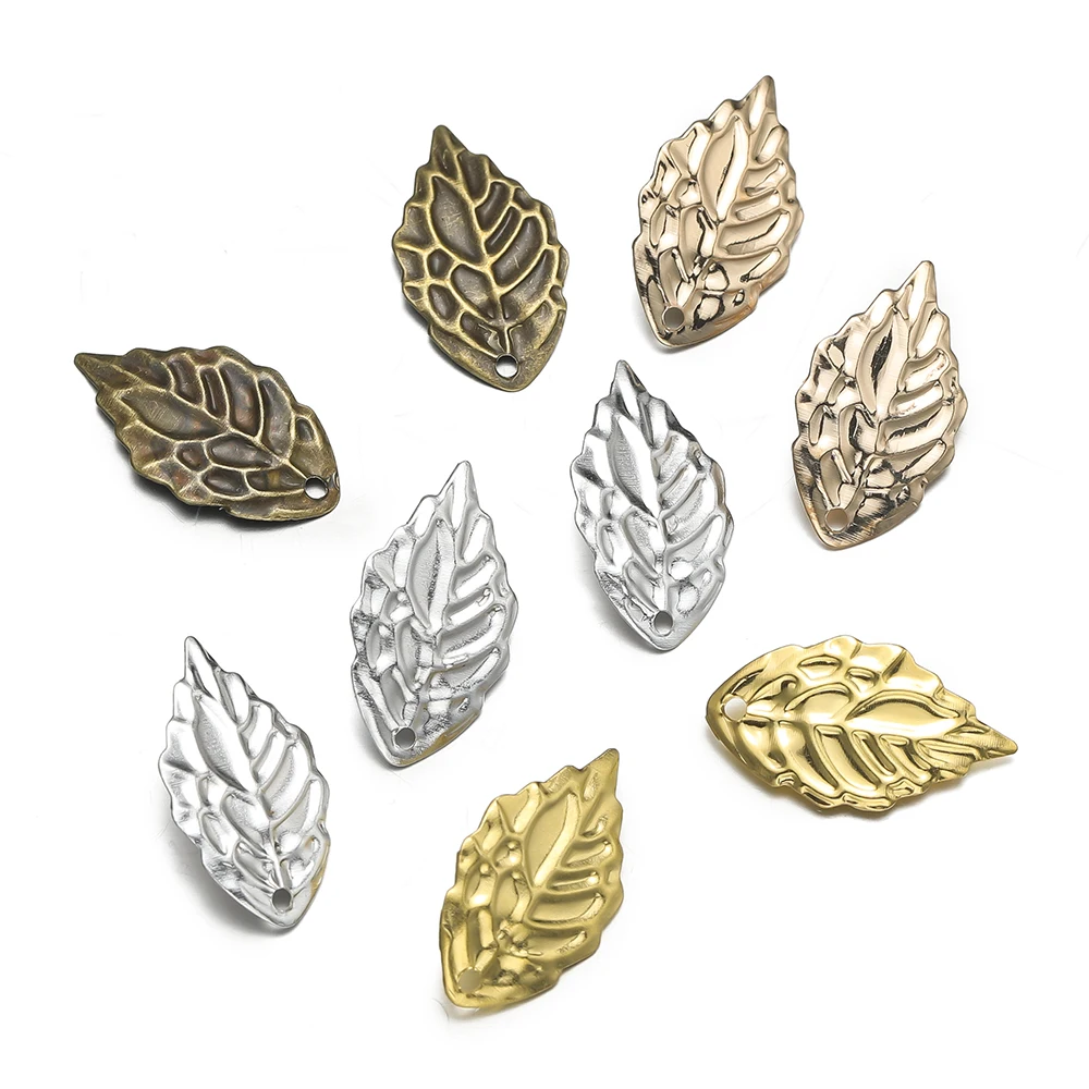 

100pcs/Lot 10*18mm Metal Leaf Shape Pendant for Jewelry Making DIY Bracelet Necklace Earring Accessories Handmade Craft