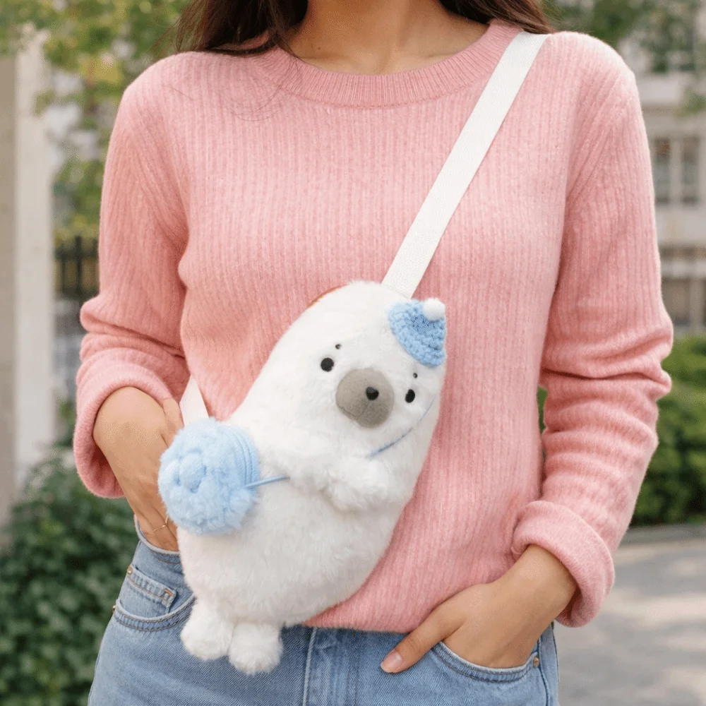 

Портативная мягкая сумка через плечо с уплотнением, очаровательная регулируемая сумка с мультяшным уплотнением, легкая женская сумка через плечо из полипропилена и хлопка