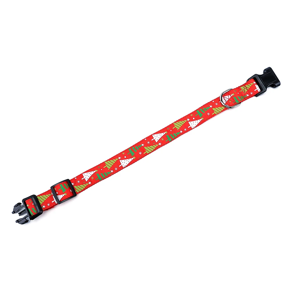 

Christmas Cartoon Printed Dog Collar Christmas Tree Pet Collar Nylon Pet Ring Pet Supplies (Size XL)