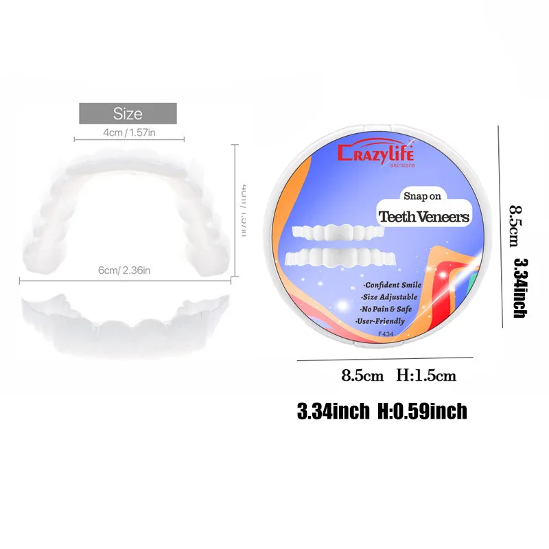 Remarkable Teeth Veneers Tooth Cover Set Dentures Dental Veneers Snap On Cover The Teeth Fake Tooth Instant Confidence Smile