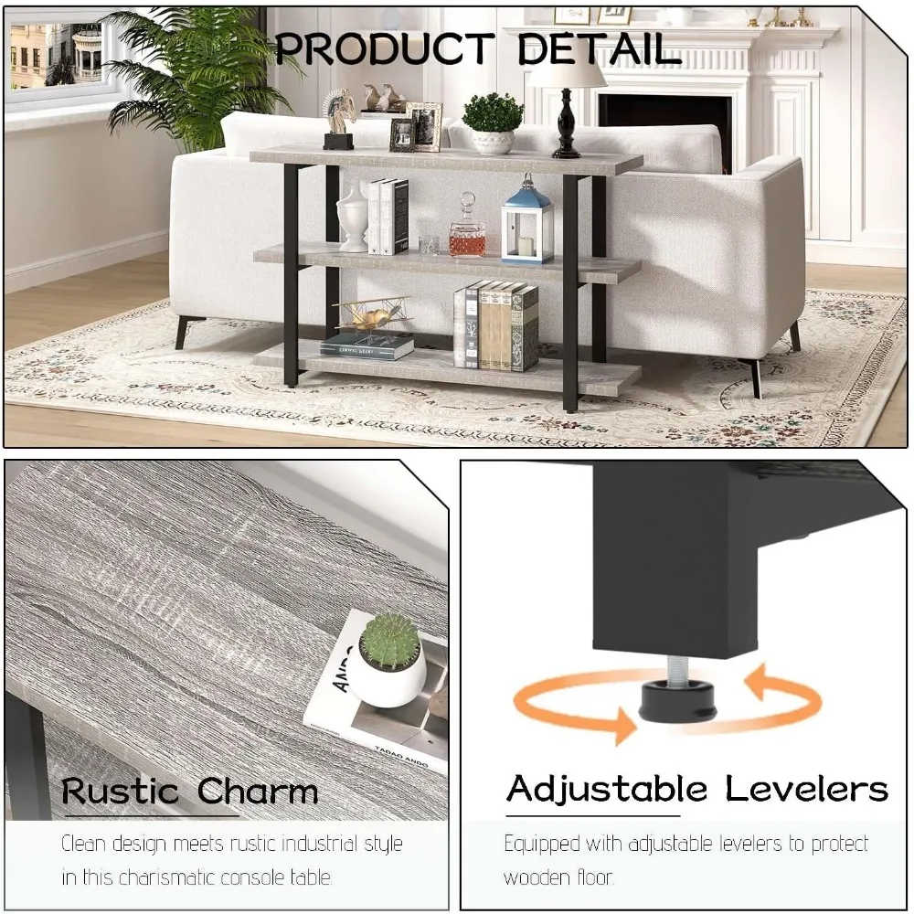 Modern Storage Console Table for Living Room, Wood Entryway Furniture with Shelves, Suitable for Hallway and Entrance Spaces