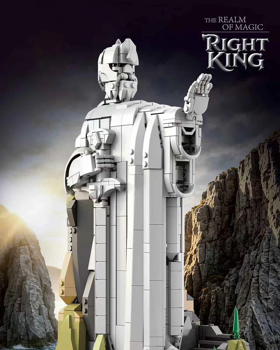 Creative MOC The Argonath Kit Pillar Of The kings Building Blocks Bricks Set MOC King Sculpture Model Toys For Boy Adult Gifts