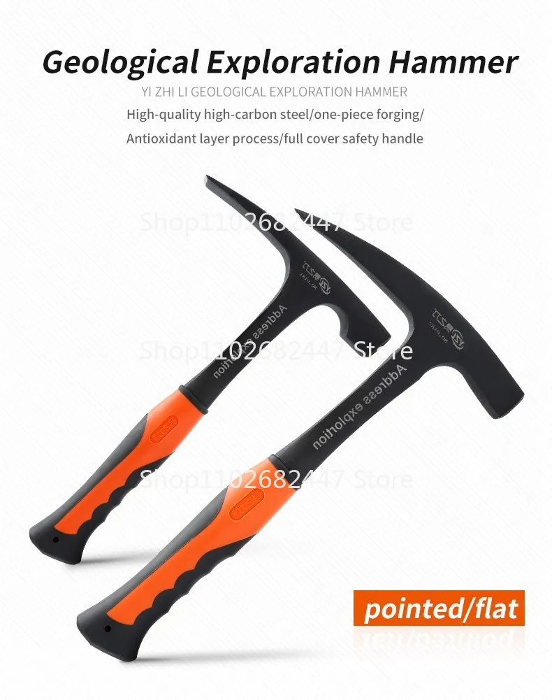 

Multifunctional Hand Tools Rock Pick Geological Hammer Mine Exploration And Survey Pointed High Carbon Steel Pointed Tip Hammer