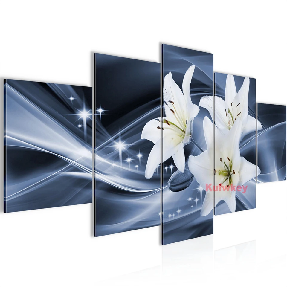 

Multi-picture Diamond Embroidery"White Gray Lily"Diamond Painting Flower 5d Diy Handicraft Full Diamond Mosaic Wall Decor,