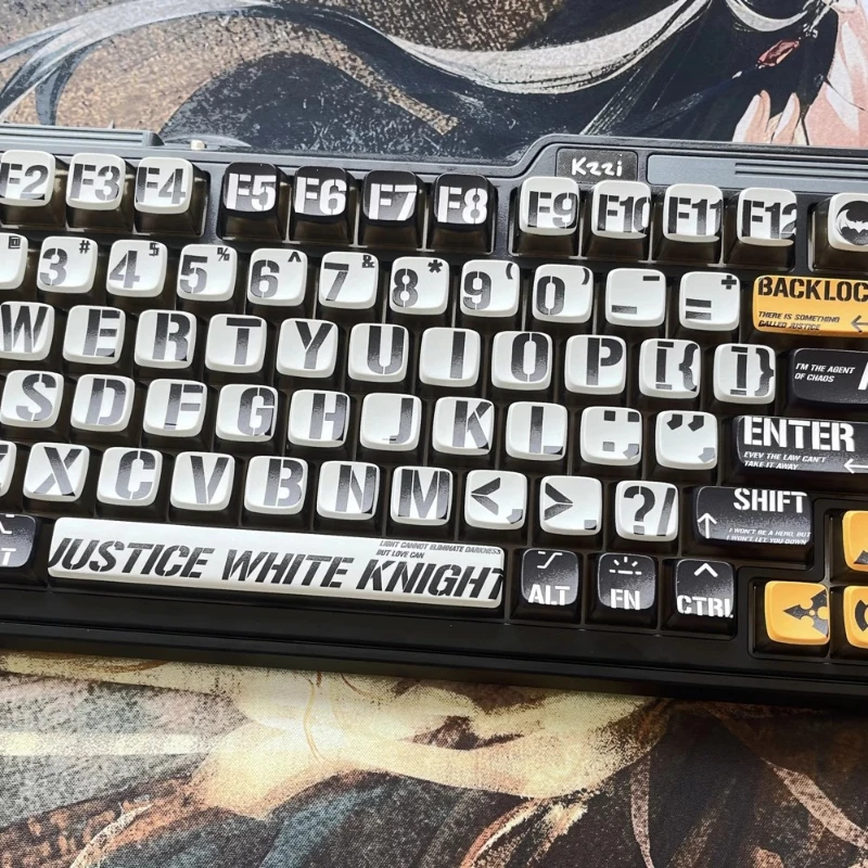 Black and White Knight Theme Keycaps Set Resin Sublimation Transparent ASA Profile Key Caps Machanical Keyboard Custom Keycaps