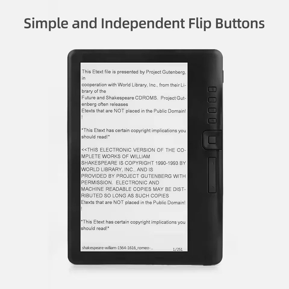 قارئ الكتب الإلكترونية المحمول بشاشة TFT مقاس 7 بوصات مع حافظة واقية ذاكرة 8 جيجابايت XP OS تنسيق النص TXT PDF PDB يدعم إدراج بطاقة TF