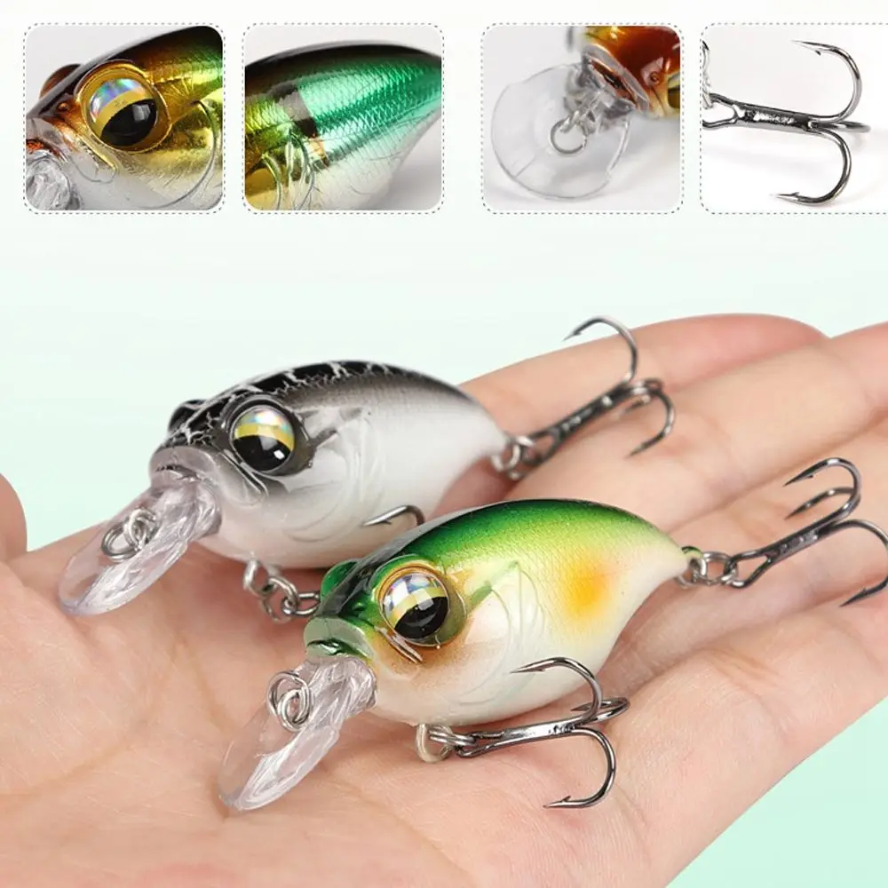 8g 45mm Japanese Design 3D Eyes Wobblers Triangle Hooks Deep Diving Crankbait Fishing Lures Bass Tackle Hard Plastic Bait