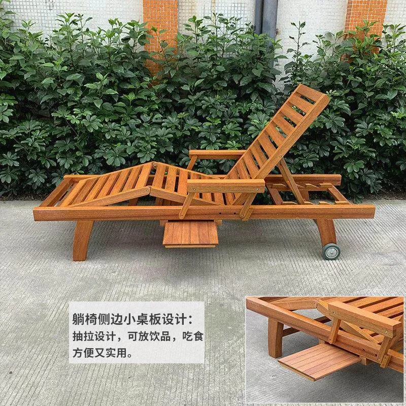 for Beach Chairs Outdoor Leisure Villa Antiseptic Wood Courtyard Garden Seaside Swimming Pool Balcony Bed
