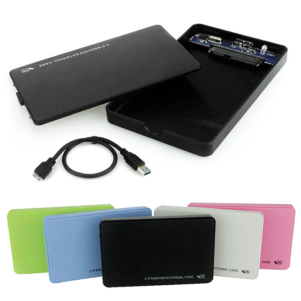 2.5 Inch Hard Drive Case SATA HDD SSD Enclosure Portable External Hard Drive Disk Box 6Gbps Mobile Hard Drive for Laptop Tablet