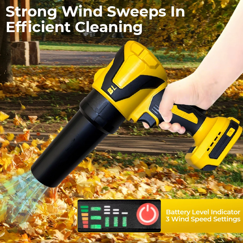 

For Makita Dewalt 18V-21V Brushless 3-Gears Cordless Air Blower Vacuum Cleaner Air Duster Handheld Floor Carpet Car Power Tools