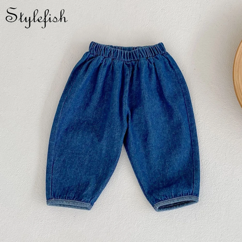 Ins Autumn New Baby Boys and Girls Cotton Denim Fashion Trendy Pants Fashion Denim Pants Baby Pants Baby Clothing