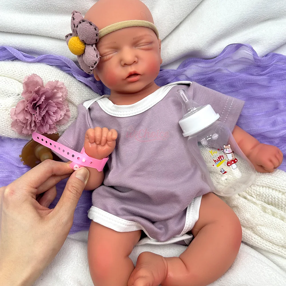 ตุ๊กตาเด็กเกิดใหม่หลับ ขนาด 18 นิ้ว ตุ๊กตาเด็กเกิดใหม่เหมือนจริง กันน้ำ ตุ๊กตาเด็กเกิดใหม่ทำมือจากซิลิโคน ตุ๊กตาเด็กผู้หญิงแรกเกิด ของขวัญวันเกิด