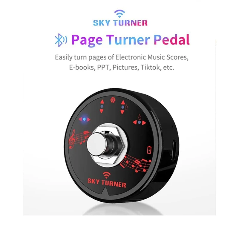 Portable Page Turner Smart Page Turner Wireless Bluetooth Page Turner Pedal Hand Free Sheet Music Reading Page Turner