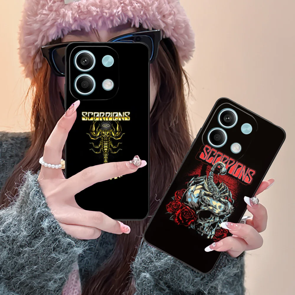 Scorpions Mobile Phone Case for Xiaomi Redmi Note 13 12 11 10 9 8 7 6 S A Pro Lite Plus 5G Black Cellphones Cover Smartphone