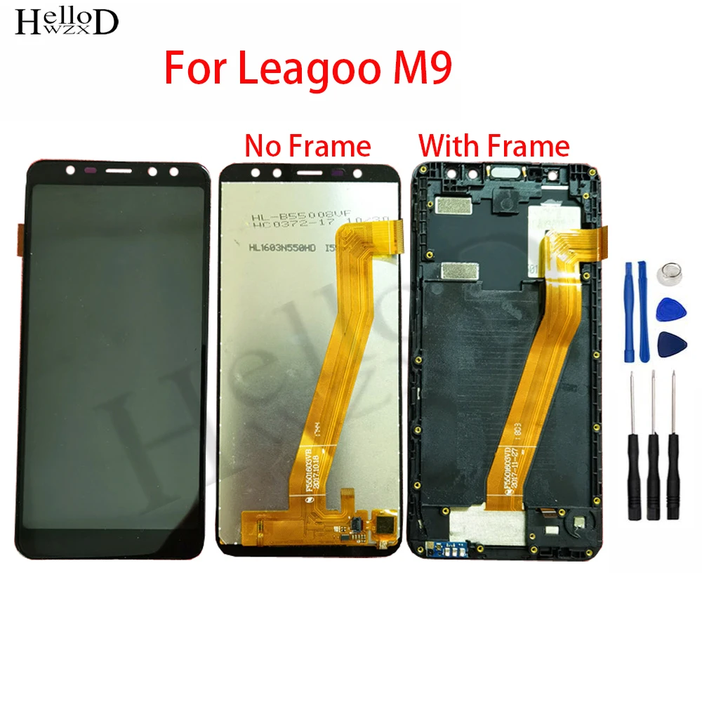 

ЖК-дисплей 5,5 дюйма для телефона Leagoo M9, ЖК-дисплей и сенсорный экран, дигитайзер, панель датчика, переднее стекло, рамка в сборе, инструменты