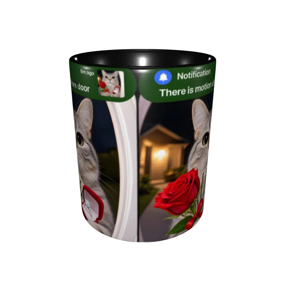 There Is Motion At Your Front Door Funny Cat Motion Mug Cute Coffee Cup Christmas Gift For Friends