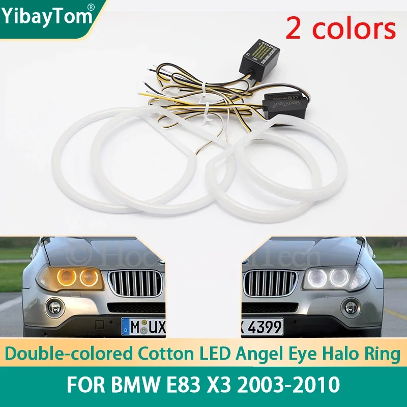 Super Bright Excellent SMD Cotton Light Switchback LED Angel Eye Ring DRL Kit For BMW E83 X3 2003-2010 Accessories