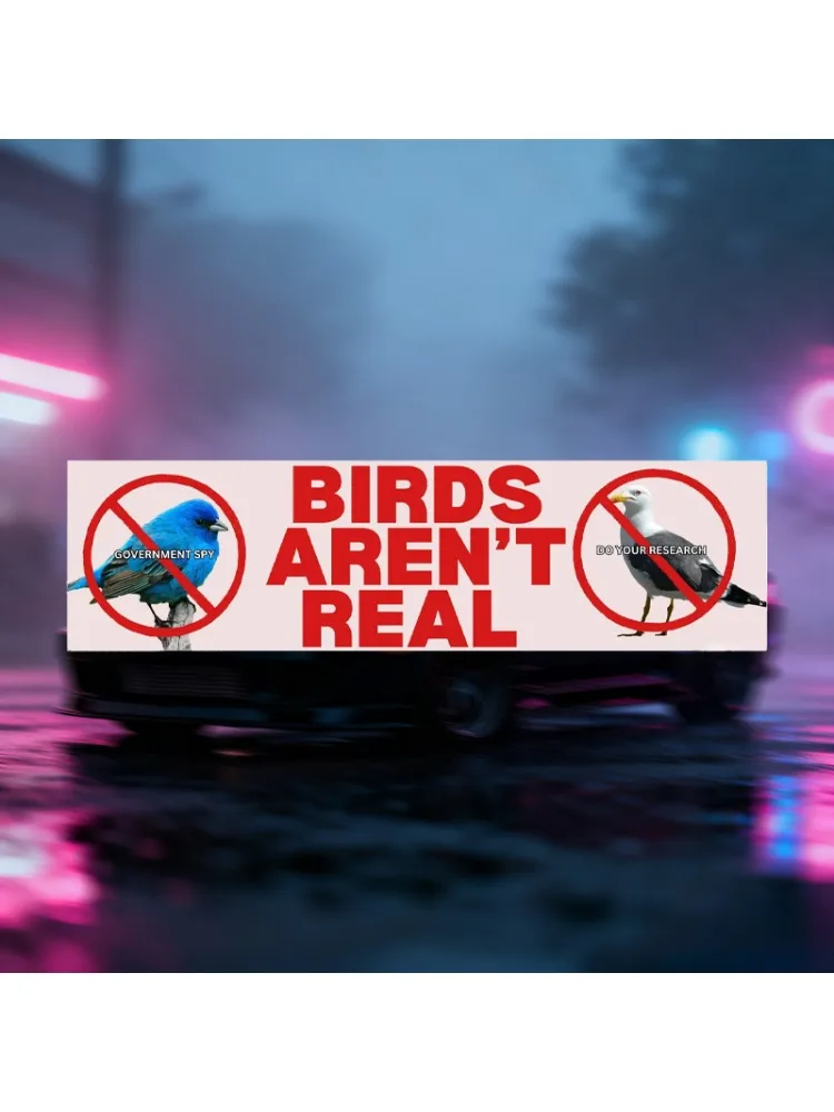 AliExpress NONE "Birds Can't Be Real" Bumper Stickers | Fun Weatherproof Vinyl Decals Made from Premium Outdoor Grade Vinyl for Durability