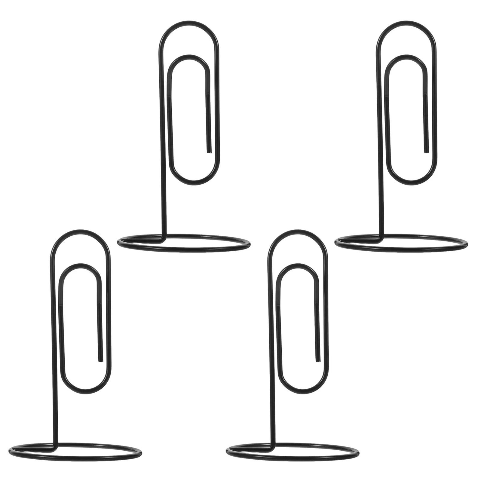 4pcs Desktop Memo Holder Extra Large Jumbo Paper Clips Metal Paperclips Stand For Table Place Card Bills Photos Message Holder