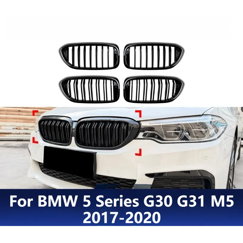

For BMW 5 Series G30 G31 M5 2017-2020 Front Grille Single Double Bar Design Auto Exterior Upgrade Modification Accessories