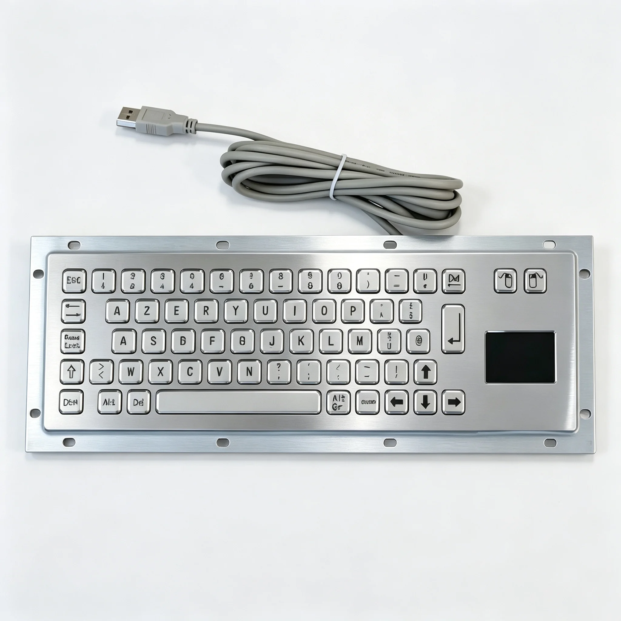 65 Keys Stainless Steel Industrial Metal Keyboard with Touchpad