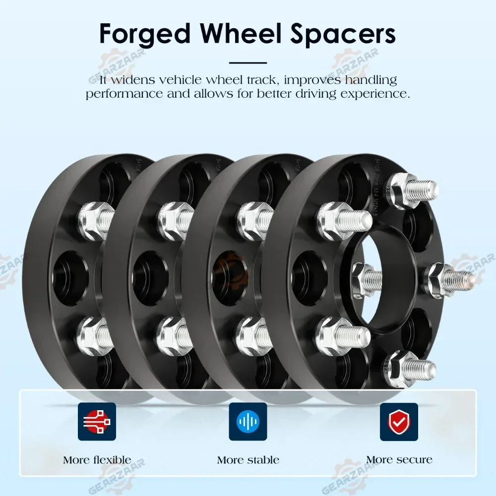 20mm Bolt-On Wheel Spacers (4) 5x108 63.4 Fits Ford Mondeo Focus MK2 MK3 RS ST