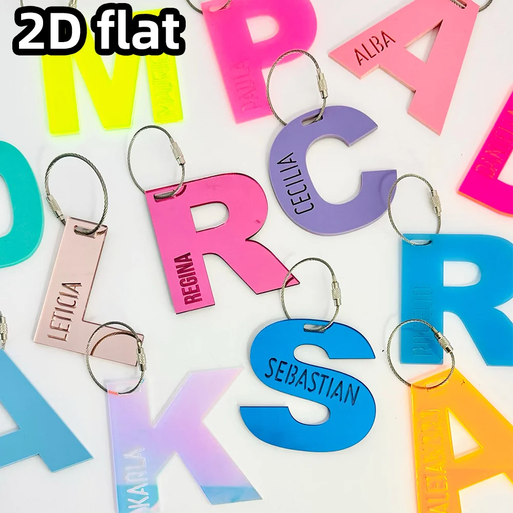 Personalized Acrylic Bag Tag 1PC, Custom Name Tag for Backpack, Luggage, Lunch Bag or Sports Bag, Letter Cut Out Style image 5