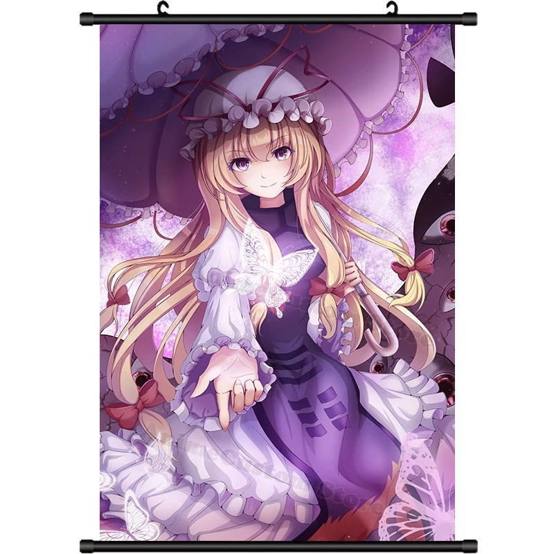 Anime Yakumo Yukari Cosplay Cartoon Wall Scroll Roll Painting Poster Hanging Picture Poster Home Decor Art Gift