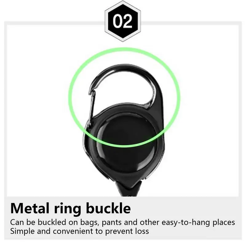 Anti-theft Metal Easy-to-pull Buckle Rope Elastic Heavy Duty Keychain Sporty Retractable Key Ring Anti Lost Yoyo Ski Pass Card