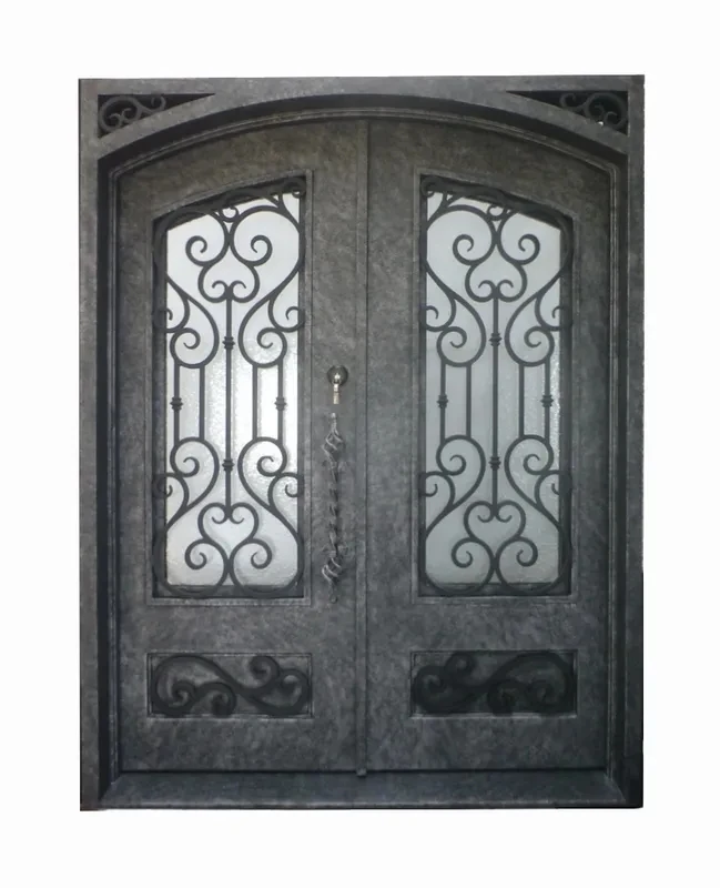 Iron Door Customization Wrought Iron Double Entry Doors Simple Design Forge Wrought Iron Door For Entry