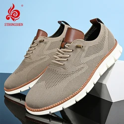 STRONGSHEN Summer Men Casual Shoes Spring Breathable Running Loafers Shoes Flats Jogging Sports Low Top Shoes Zapatos Hombre