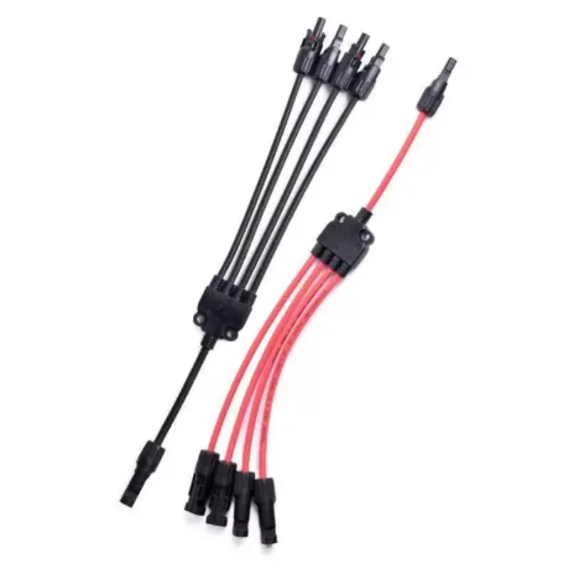 Power Solar Connectors 30A Y‑Branch Cable 12AWG Solar Cable Parallel Adaptor in Pair Black Red for Solar Panel Power System