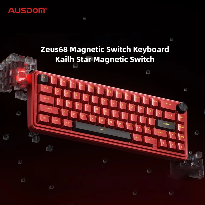 

Ausdom Zeus 68 Magnetic Switch Keyboard 8kHz 0.1MS Low Latency Custom Wired Keyboard with Knob for FPS Gamer PC Accessories