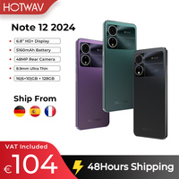 [Stock In EU] HOTWAV Note 12 2024 Ultra-Thin Smartphone 6.8'' HD+ Android 14 5160mAh Mobile Phone 6GB+128GB 48MP Cellphone