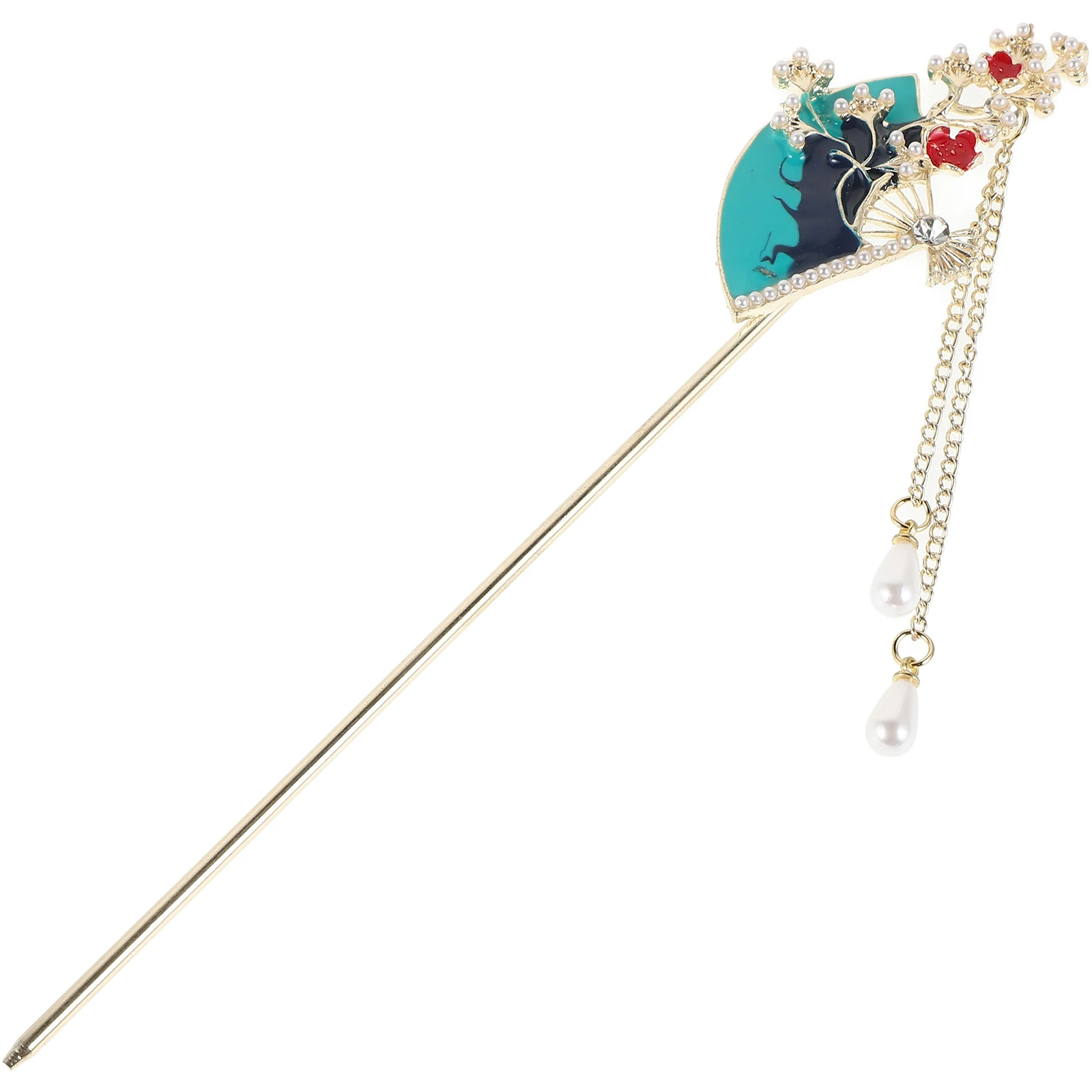 

Sophisticated Chinese Fan Hair Pin Tassel Hair Accessories Traditional Handmade for Women Elegant Look Long Term Use