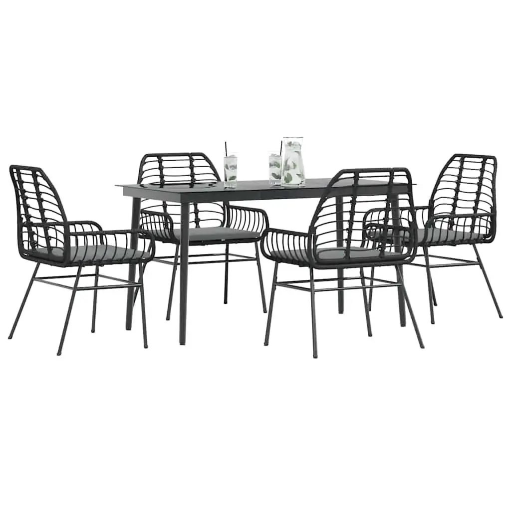 

Elegant Black Garden Dining Set Outdoor Furniture Table and Chair Set for Patio Backyard Balcony Dining Experience