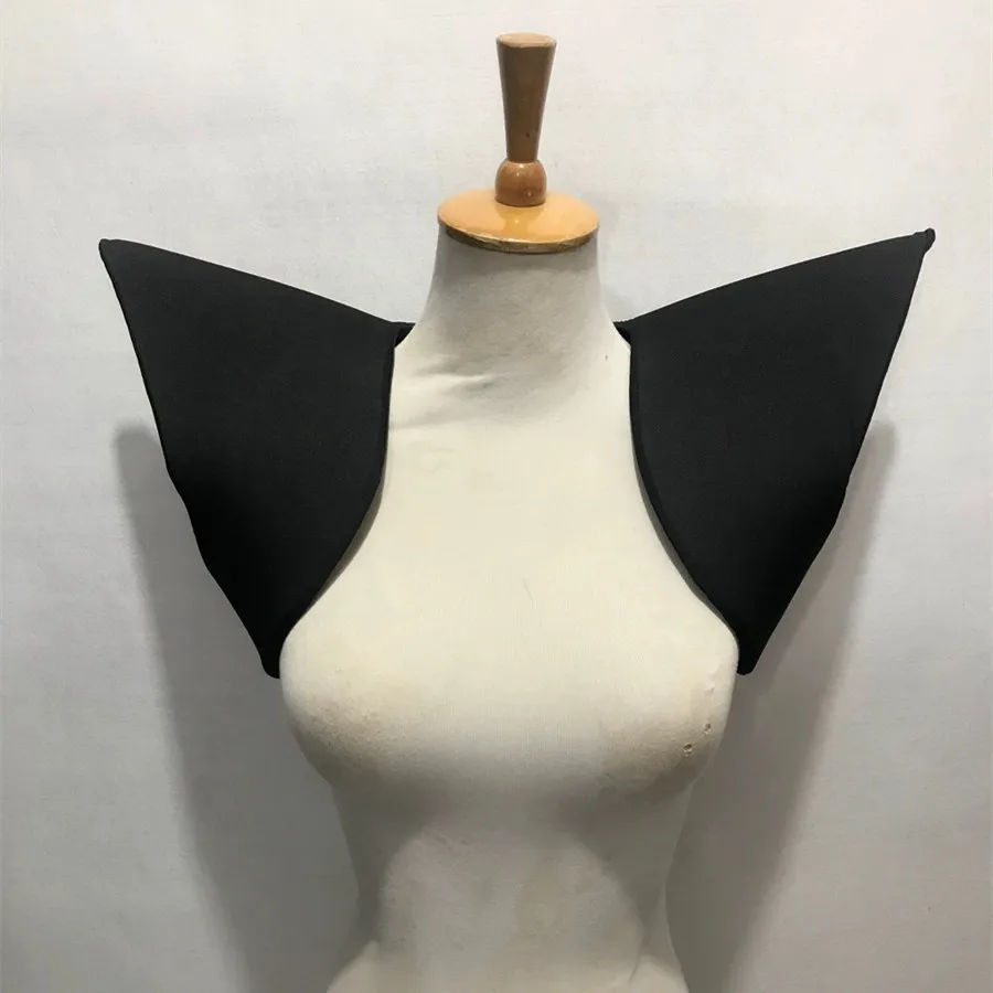 Unisex Shawl Shoulder Pads Vest Nightclub Bar Singer Dancer Stage Accessories Men Women Dance Team Performance Costume Black