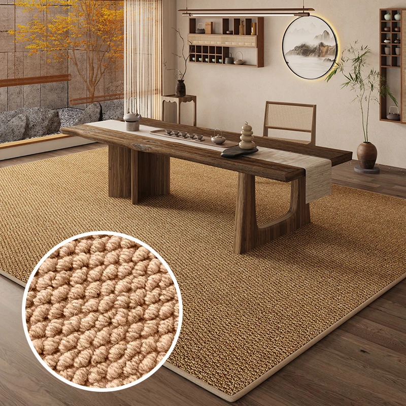 Imitation Sisal Carpet Living Room 2025 New Japanese Style Tea Room Floor Mat Home Tatami Carpet Decor Bedroom Solid Color Rugs