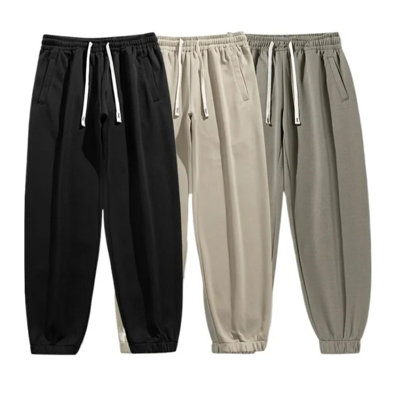 

2024 Men's Casua Spring Autumn Jogger Pants Baggy Cotton Sweatpants String Banding Sportswear Solid Color Casual Male Trousers