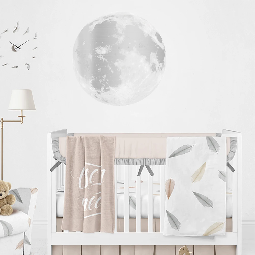 

30Cm Diameter Night Glow Moon Window Stickers Pvc Removable Waterproof Wall Decals For Bedroom Cafe Glass Door Light