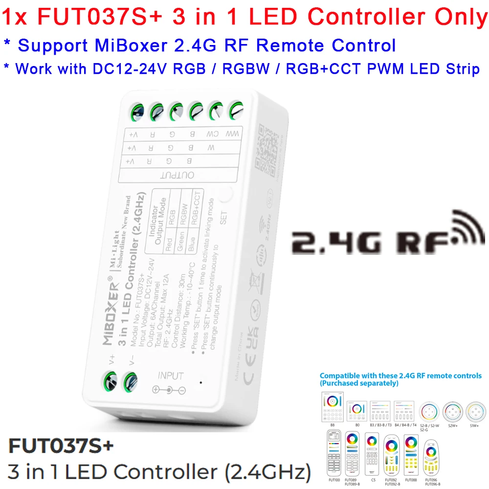 MiBoxer ZigBee /WiFi / 2.4G Smart LED-controller FUT035W+ FUT035S+ DIM CCT FUT037W+ FUT037Z+ RGB RGBW RGBCCT voor LED-strips